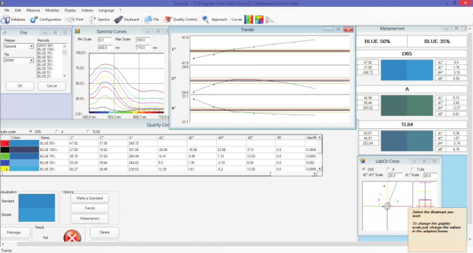 Easy QC - pełne oprogramowanie do kontroli jakości spektrofotometru NS800 (geometria 0/45)